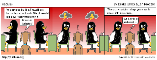 Hackles asks the penguins an unwise question.